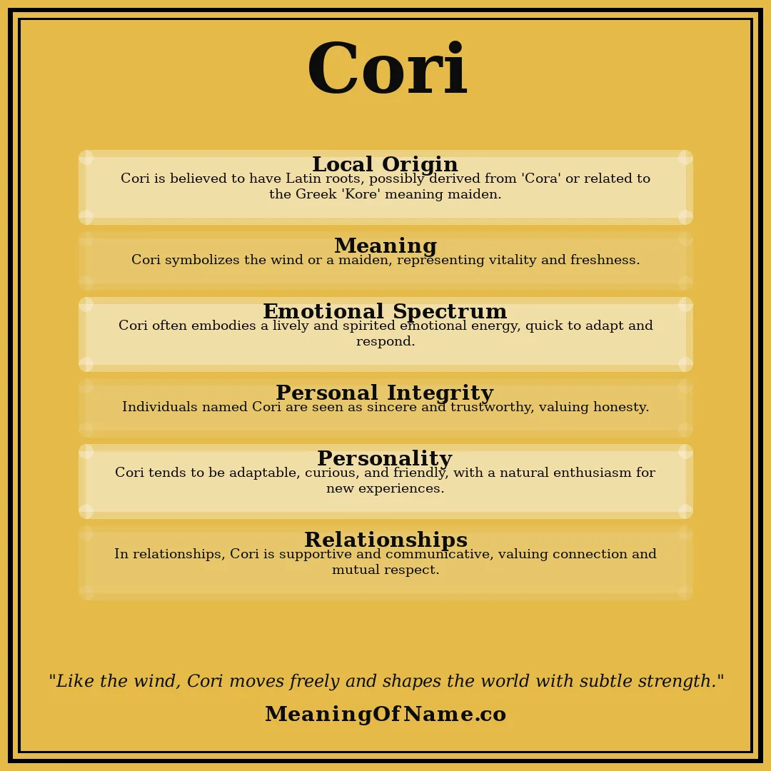 Cori name meaning poster