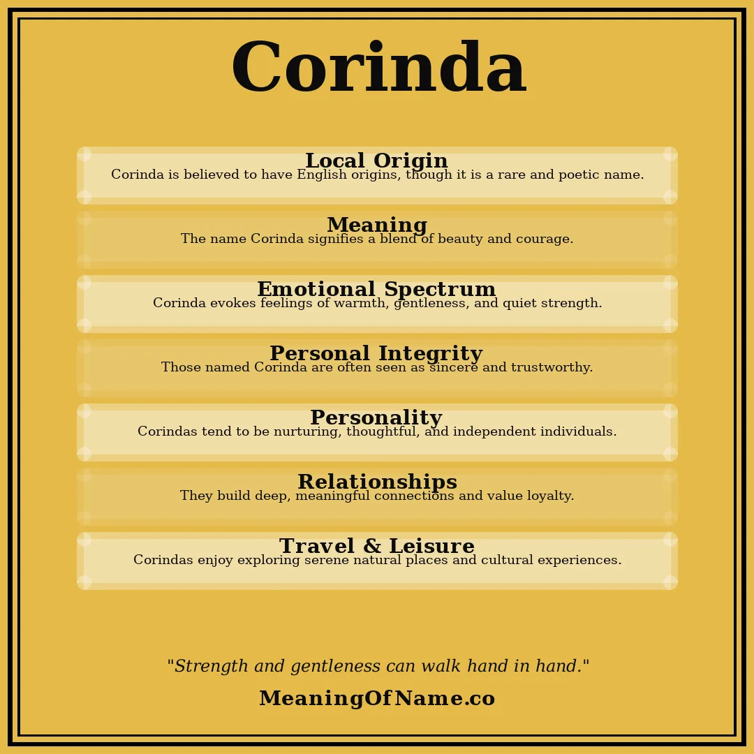 Corinda name meaning poster