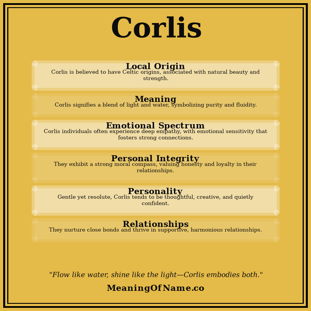 Corlis name meaning poster