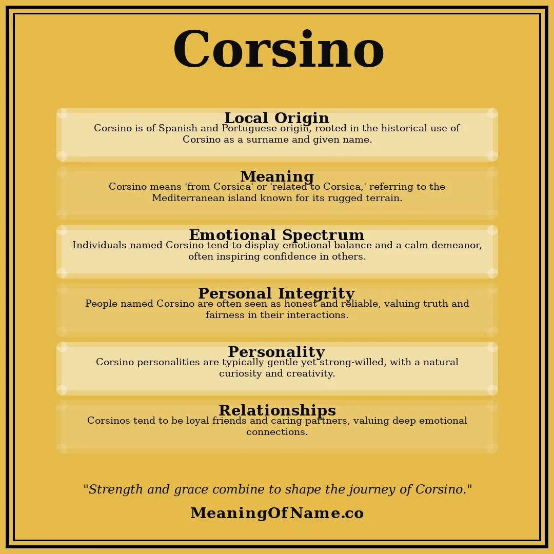Corsino name meaning poster