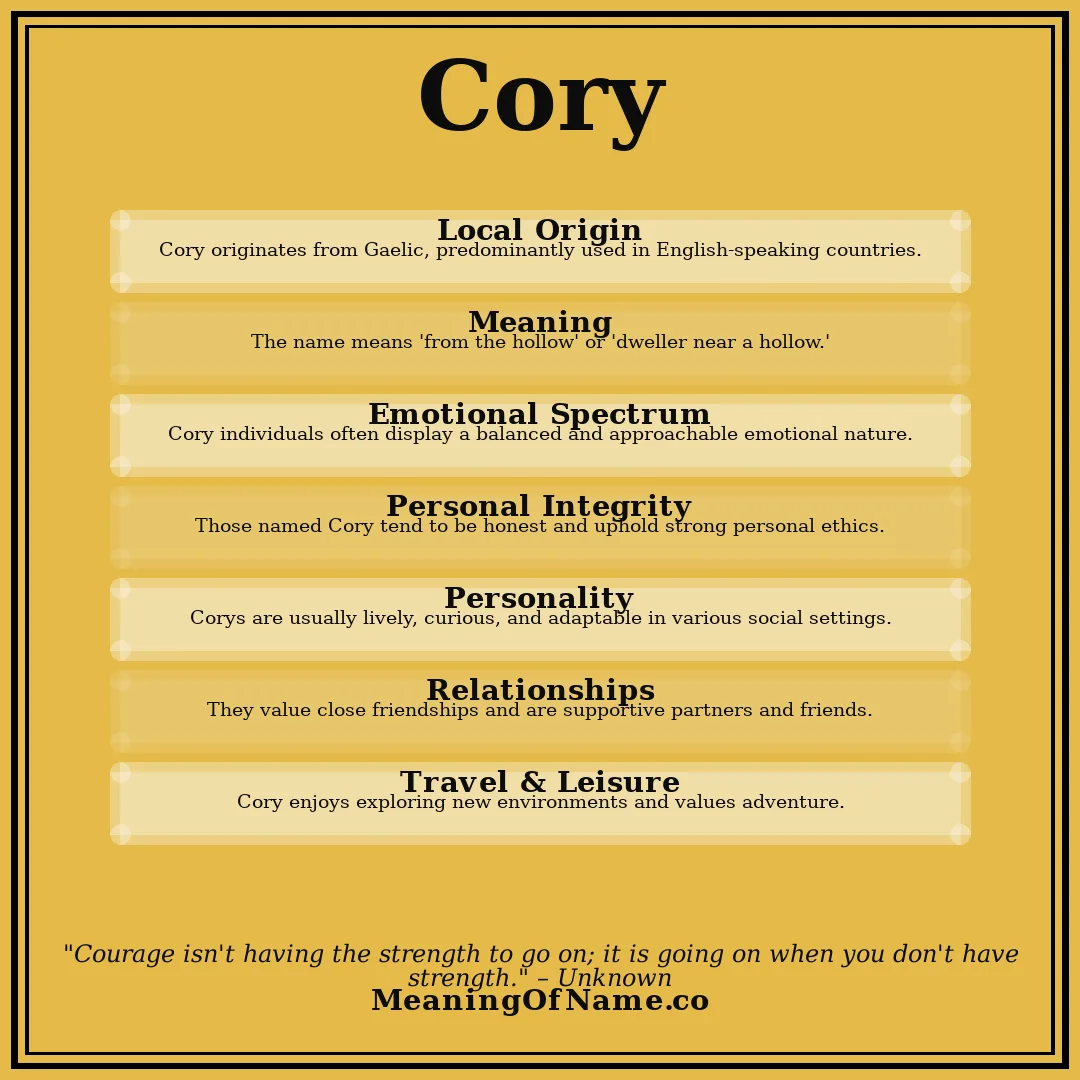 Cory name meaning poster