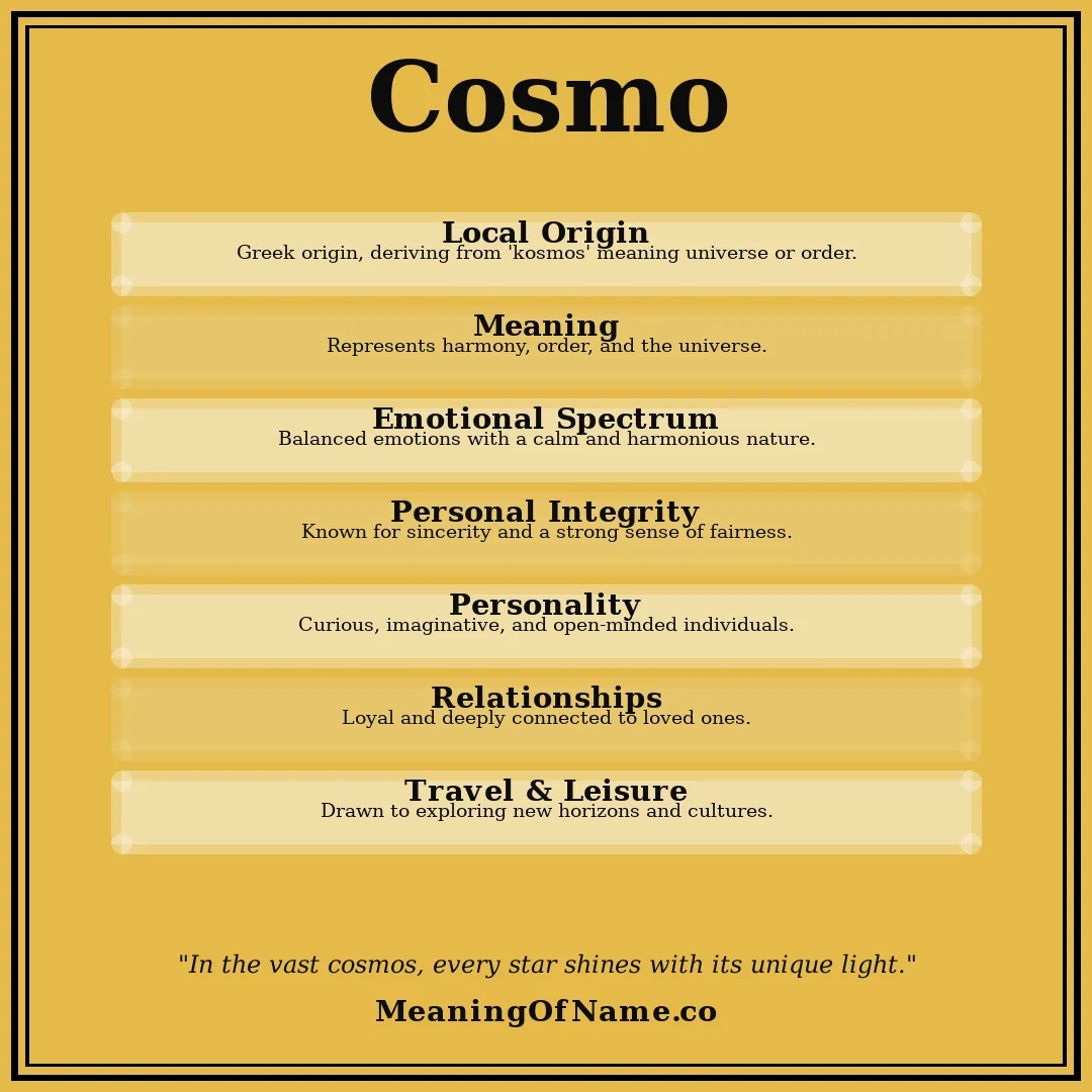 Cosmo name meaning poster