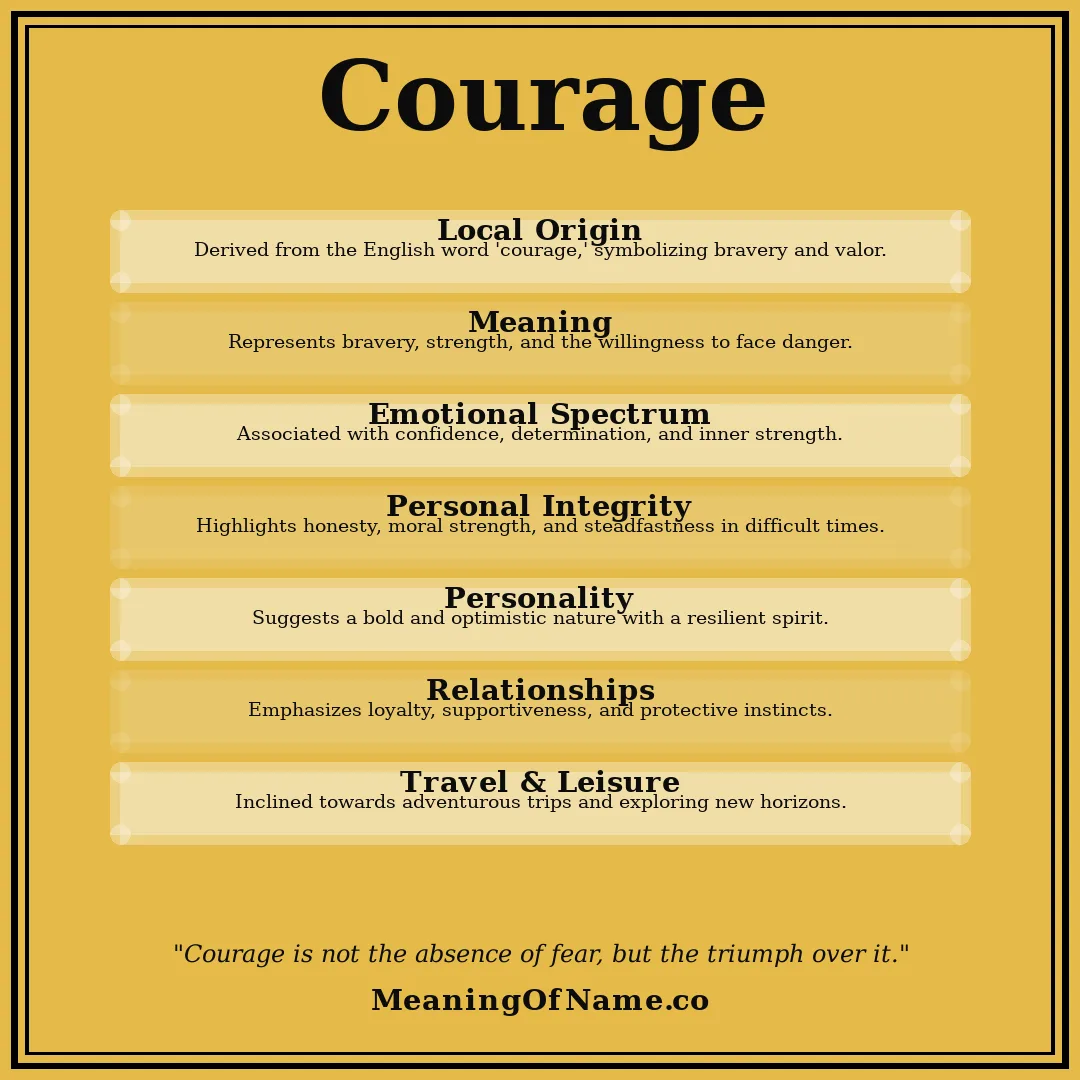 Courage name meaning poster