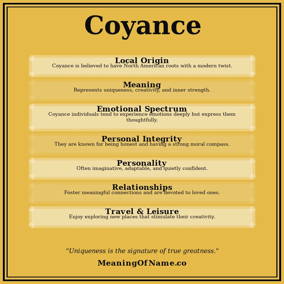 Coyance name meaning poster
