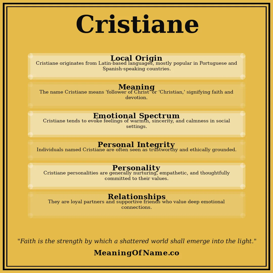 Cristiane name meaning poster