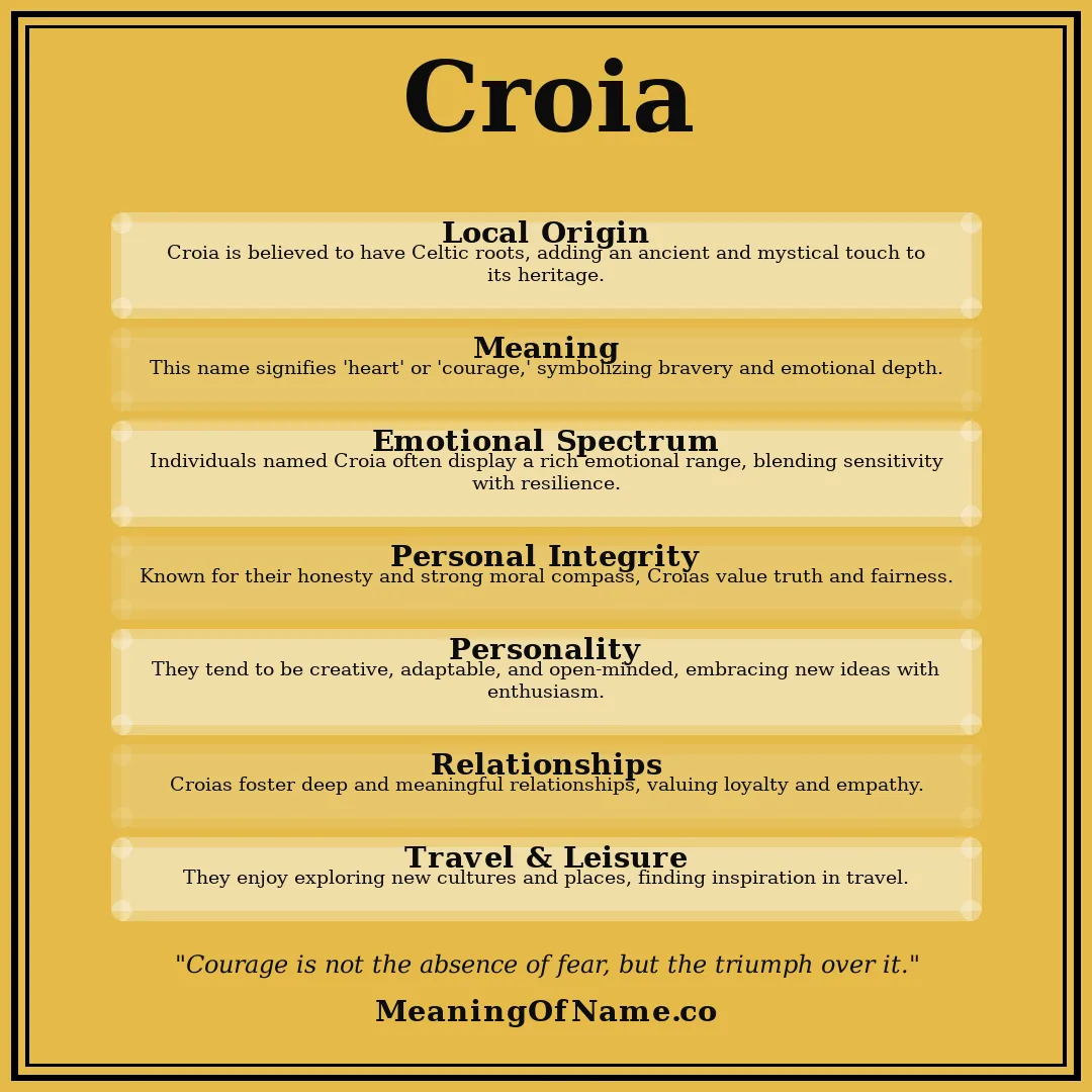 Croia name meaning poster