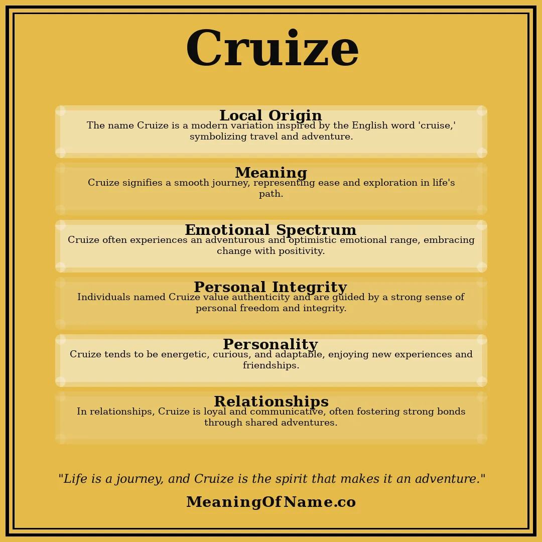Cruize name meaning poster