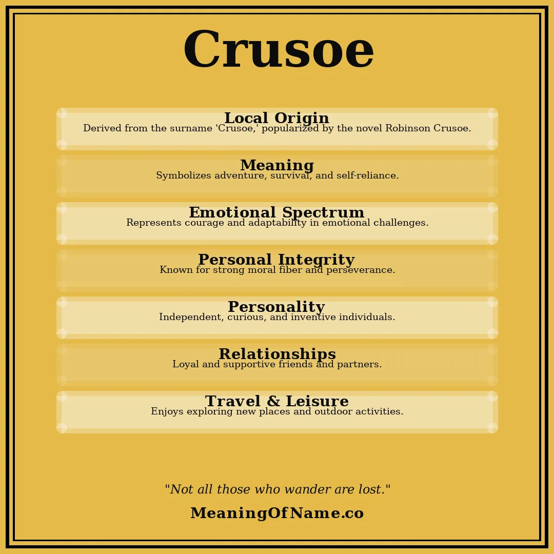 Crusoe name meaning poster