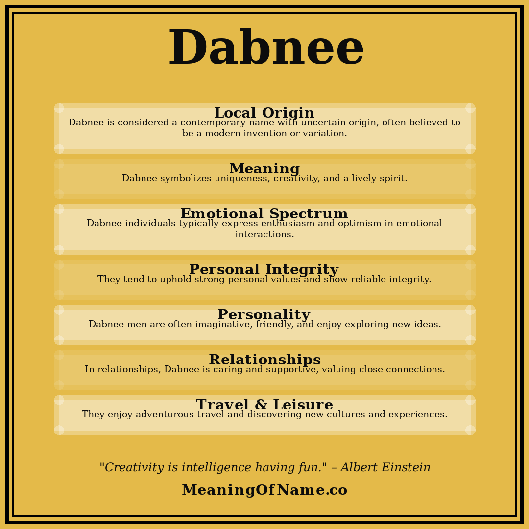 Dabnee name meaning poster