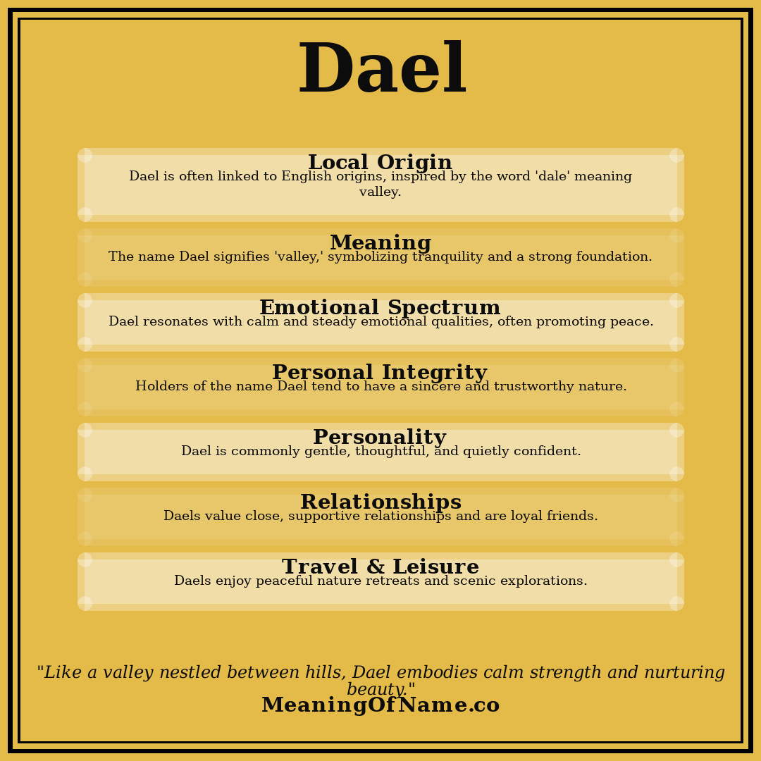 Dael name meaning poster