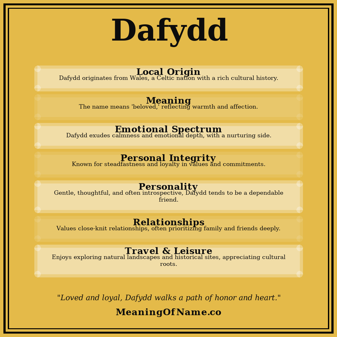 Dafydd name meaning poster