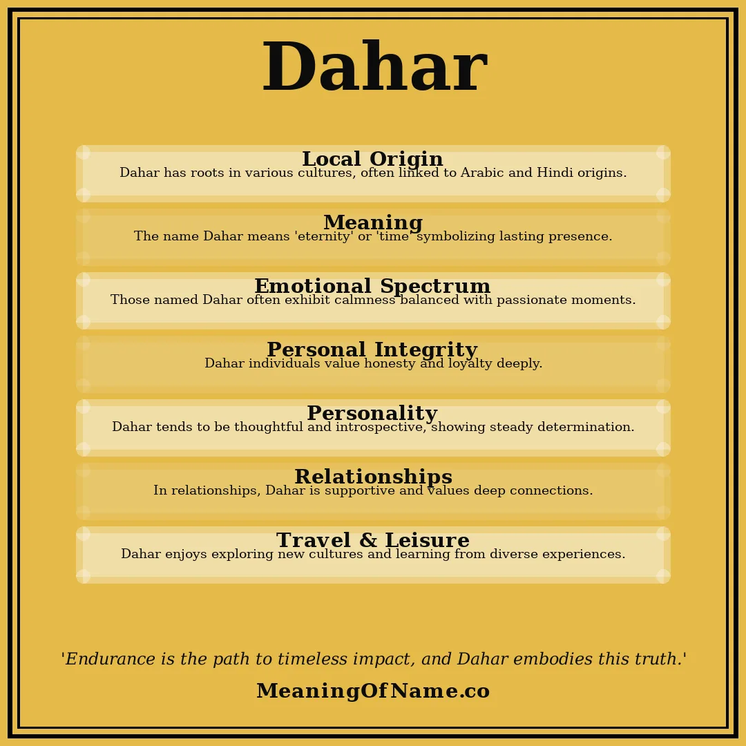 Dahar name meaning poster