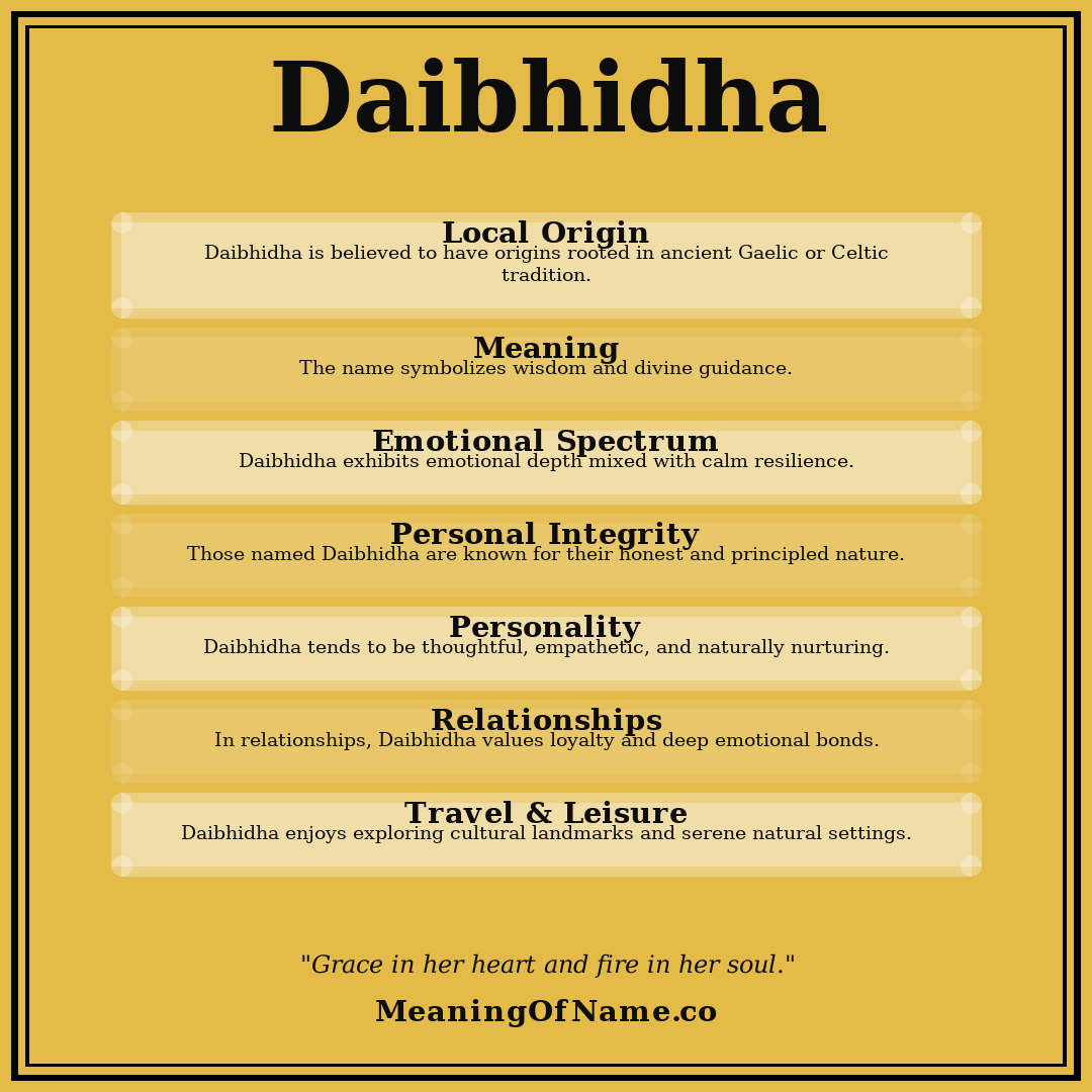Daibhidha name meaning poster