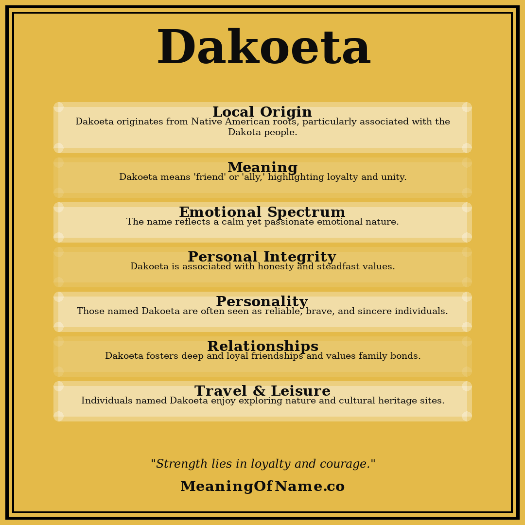 Dakoeta name meaning poster