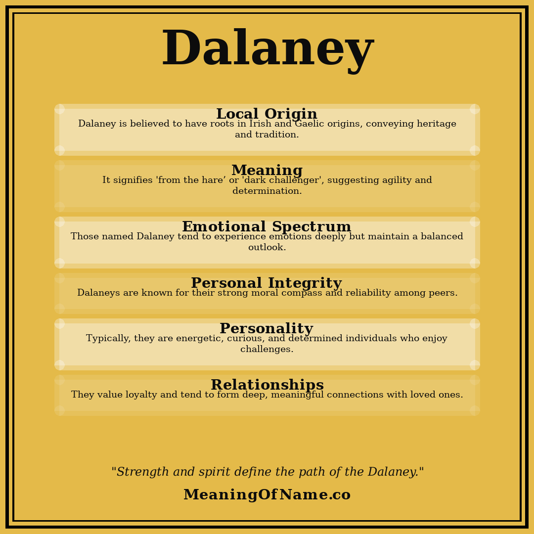 Dalaney name meaning poster