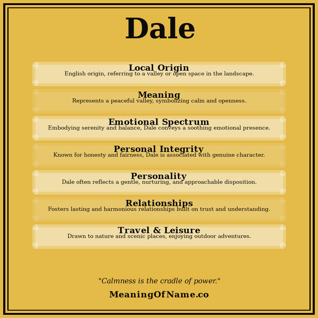 Dale name meaning poster