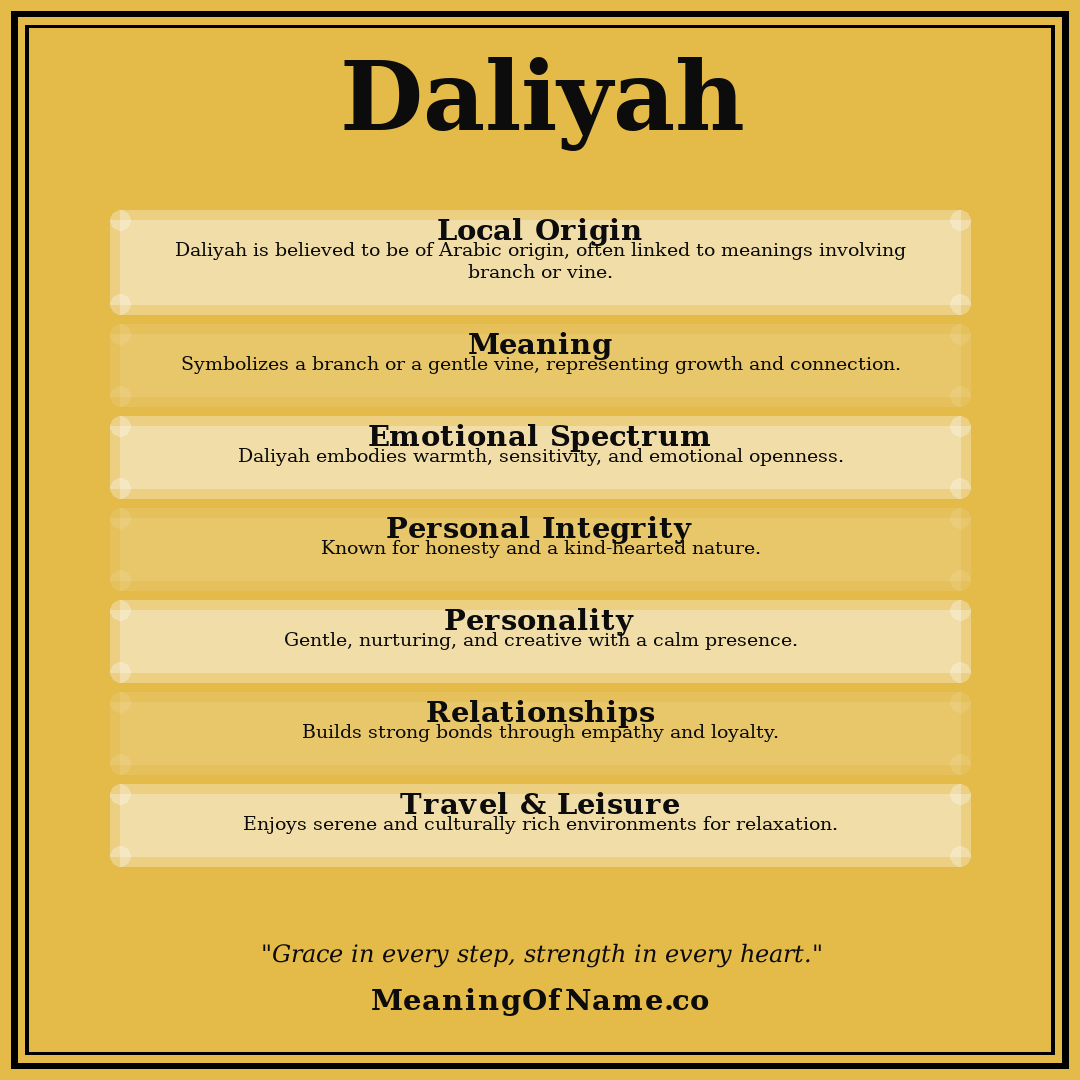 Daliyah name meaning poster