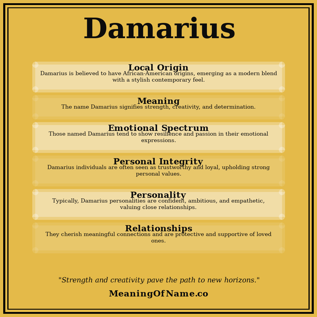 Damarius name meaning poster