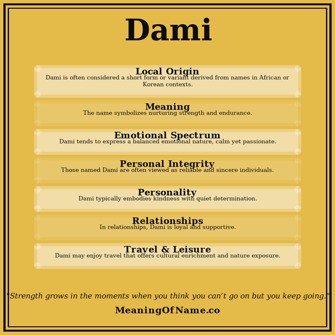 Dami name meaning poster