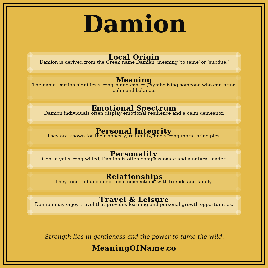 Damion name meaning poster