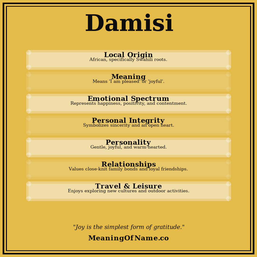 Damisi name meaning poster