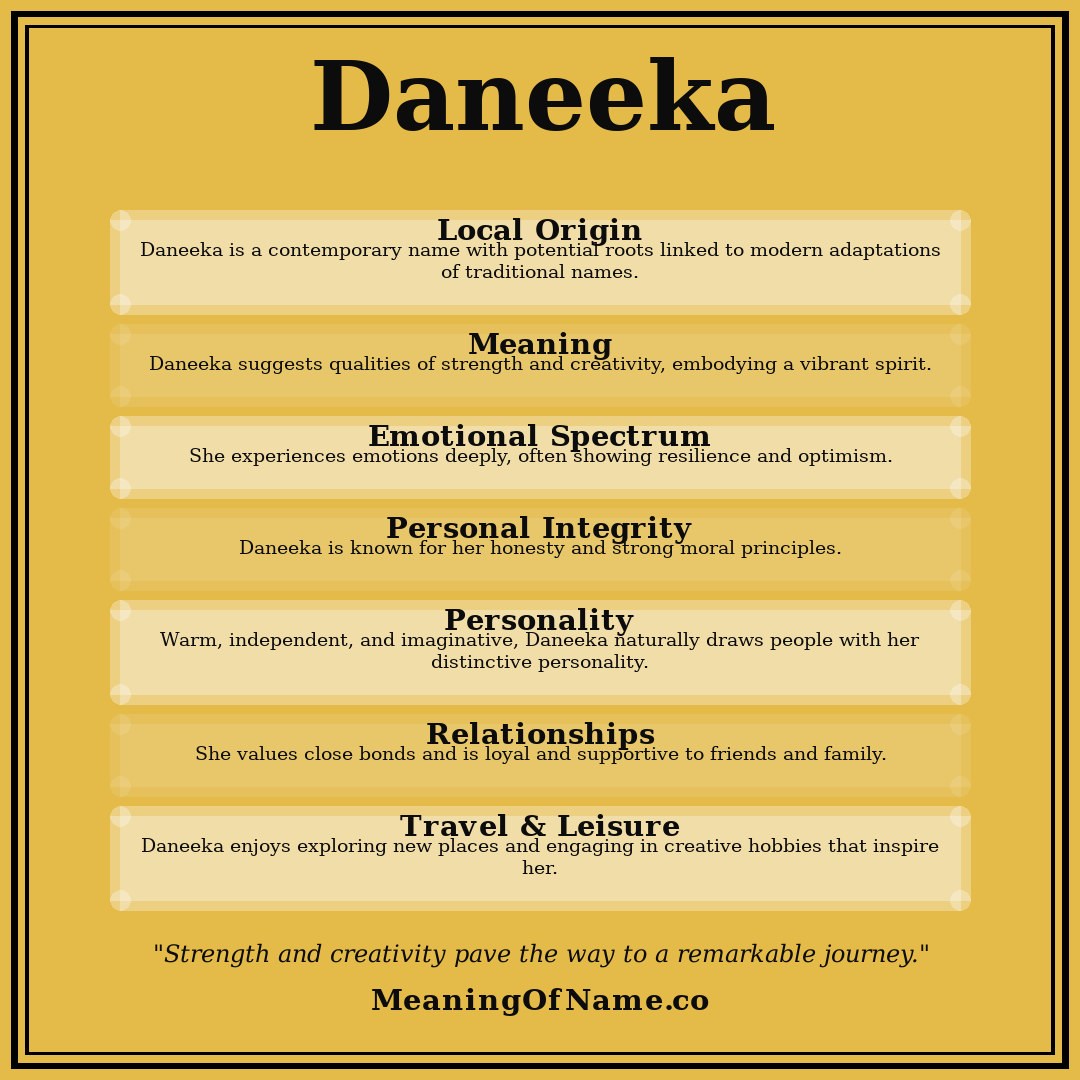 Daneeka name meaning poster
