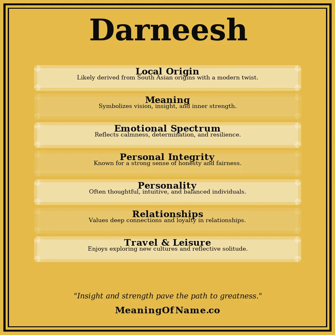 Darneesh name meaning poster