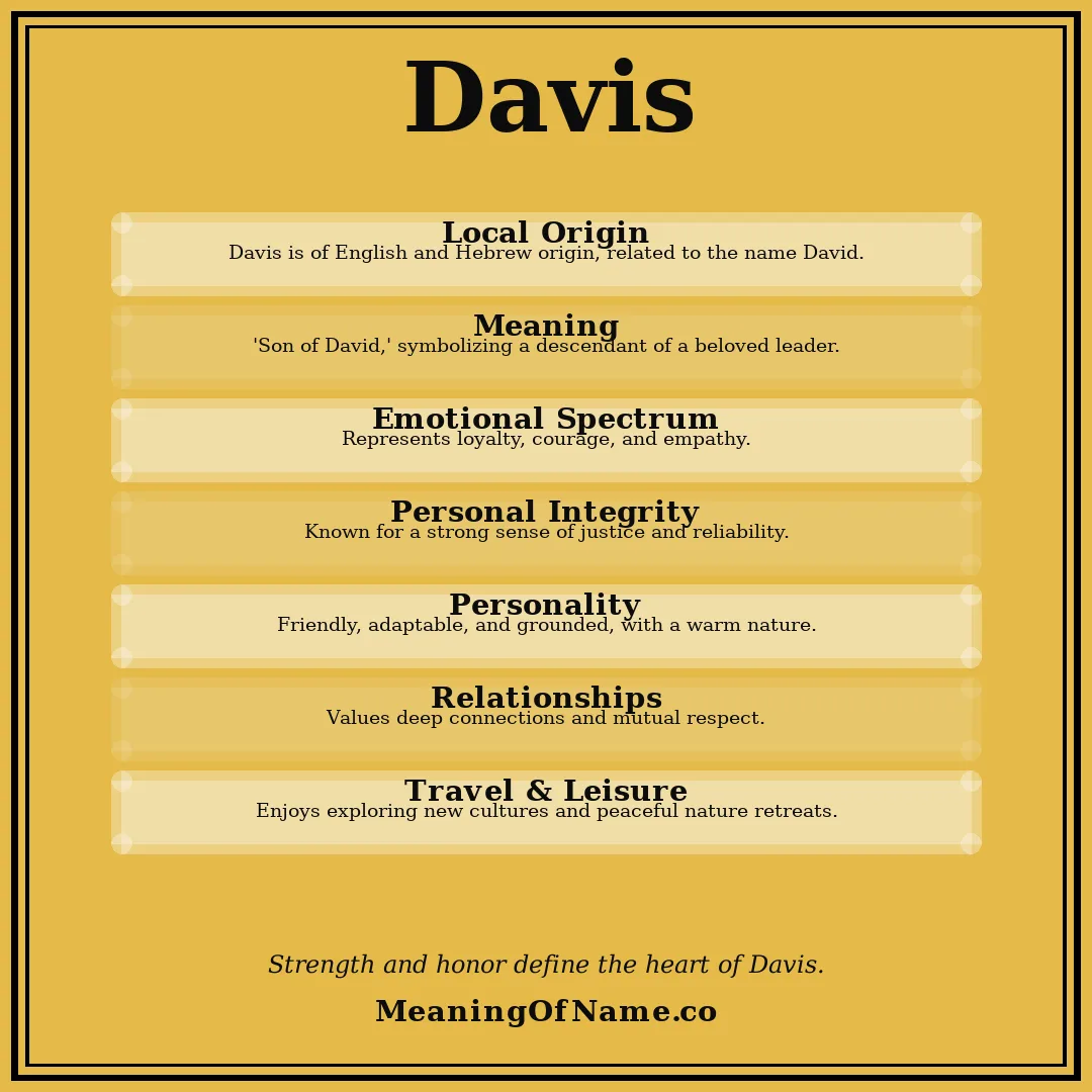 Davis name meaning poster