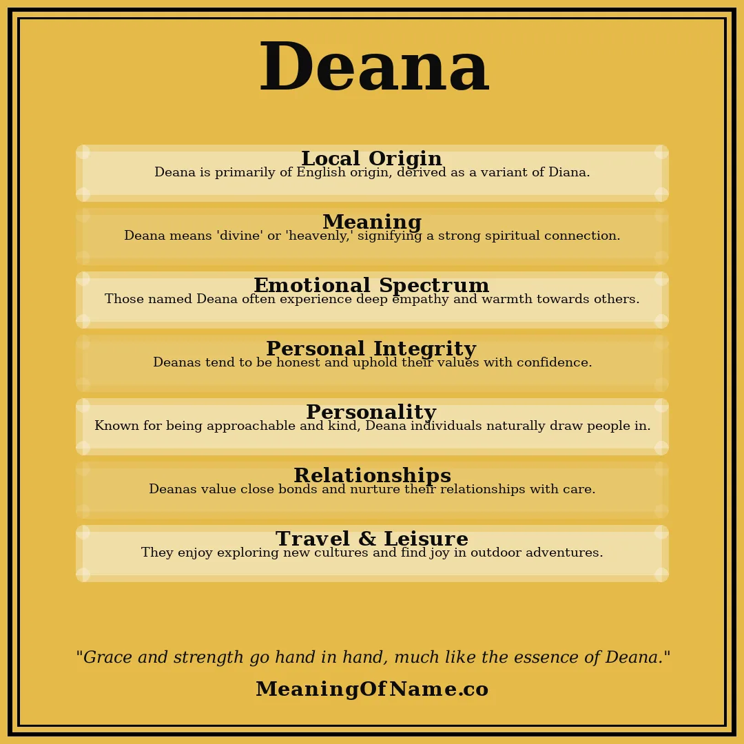 Deana name meaning poster