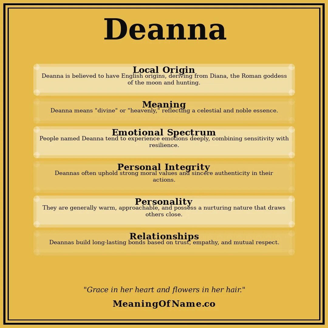 Deanna name meaning poster