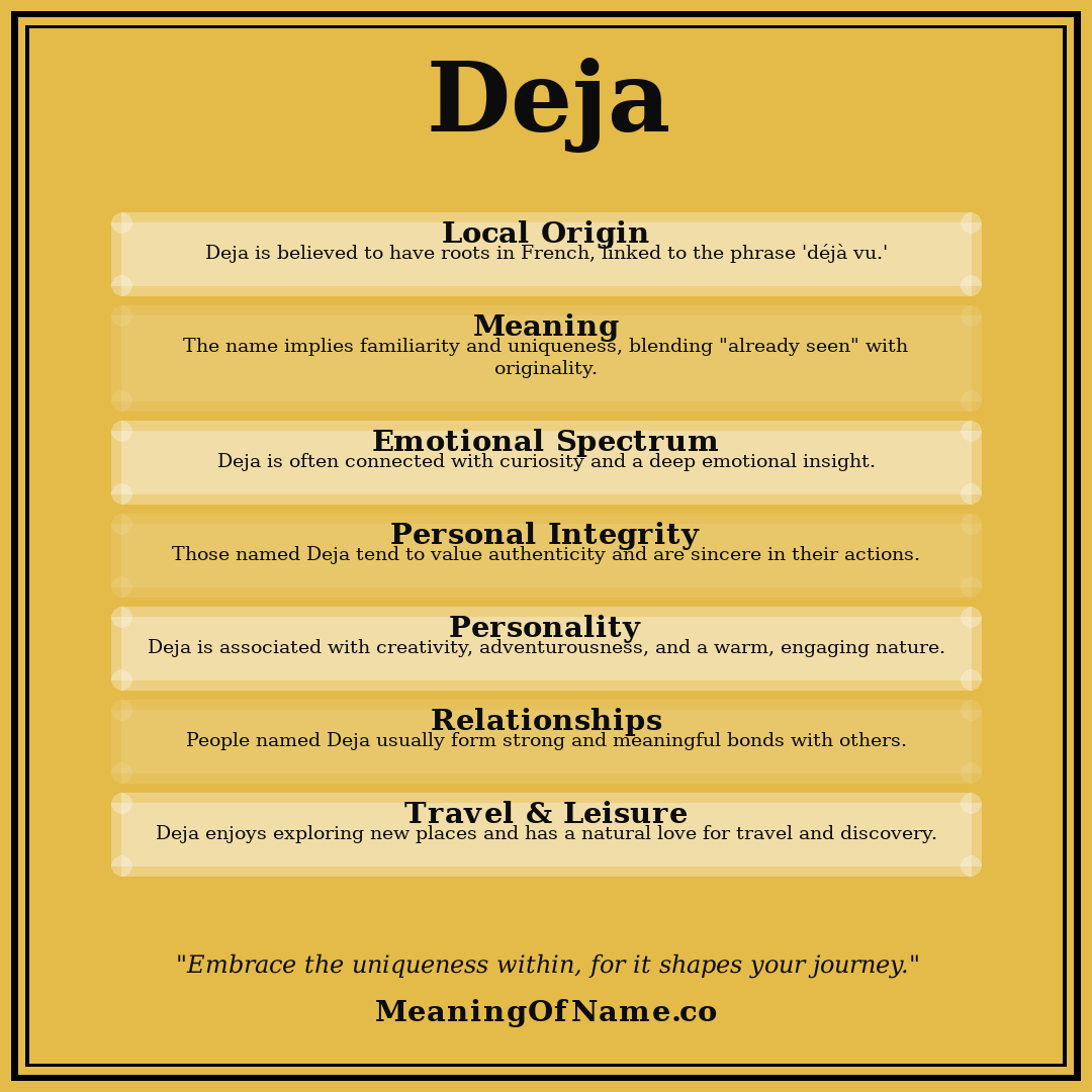 Deja name meaning poster