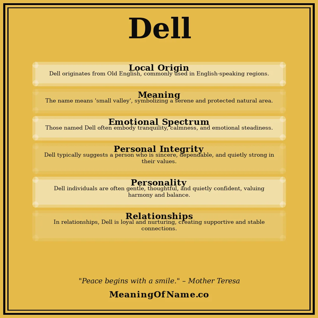 Dell name meaning poster