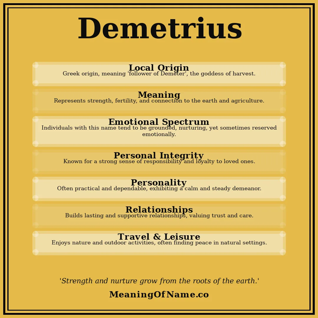 Demetrius name meaning poster