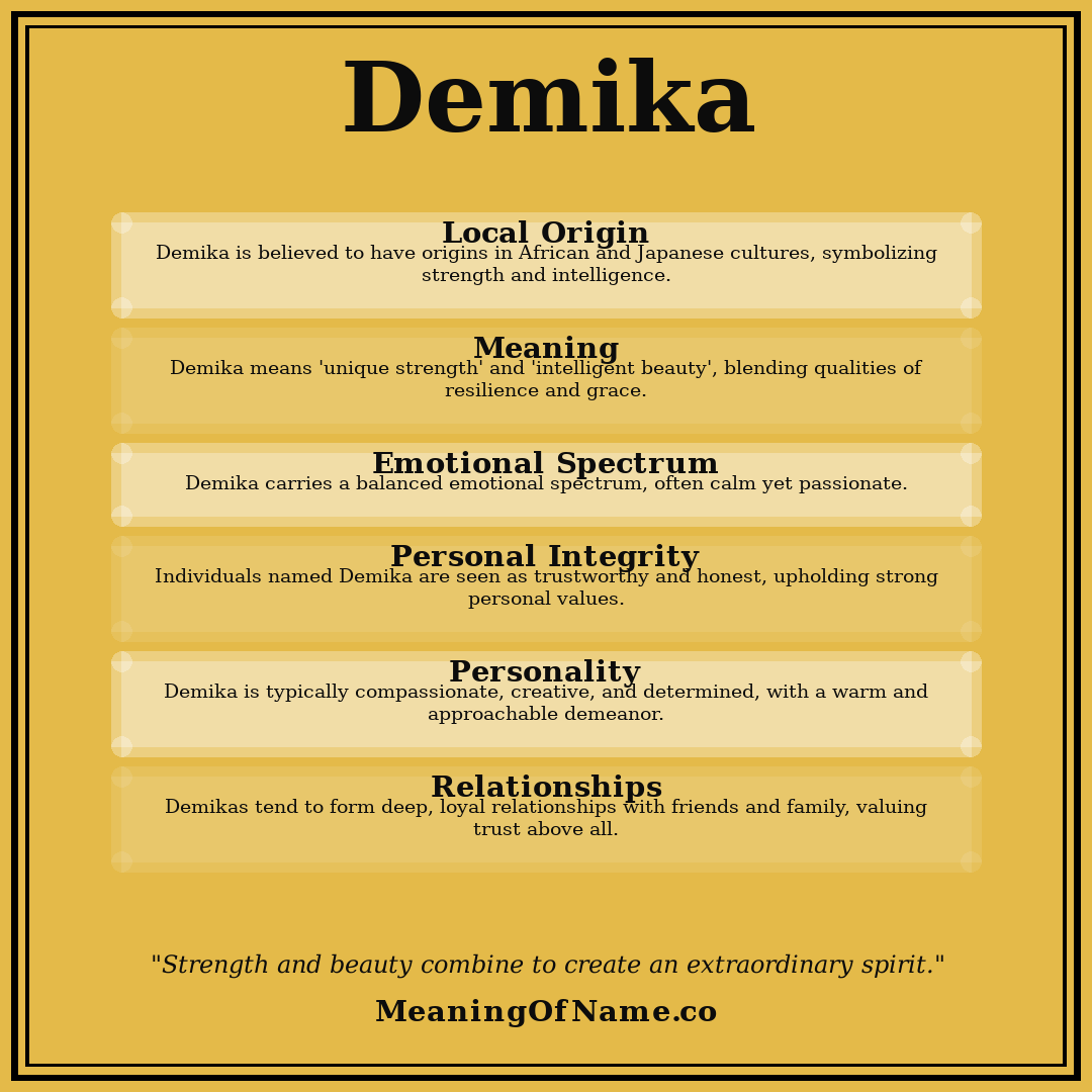 Demika name meaning poster
