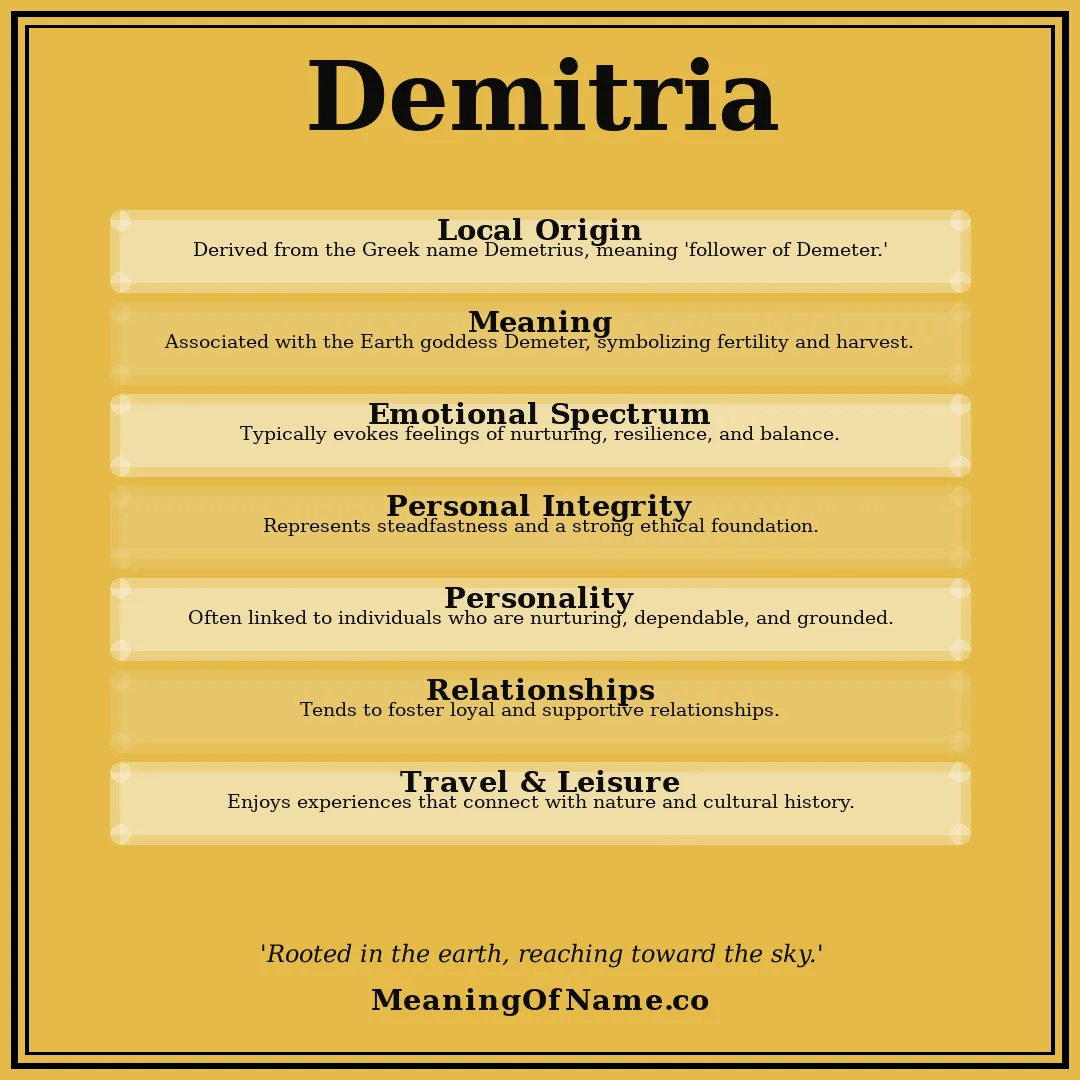 Demitria name meaning poster