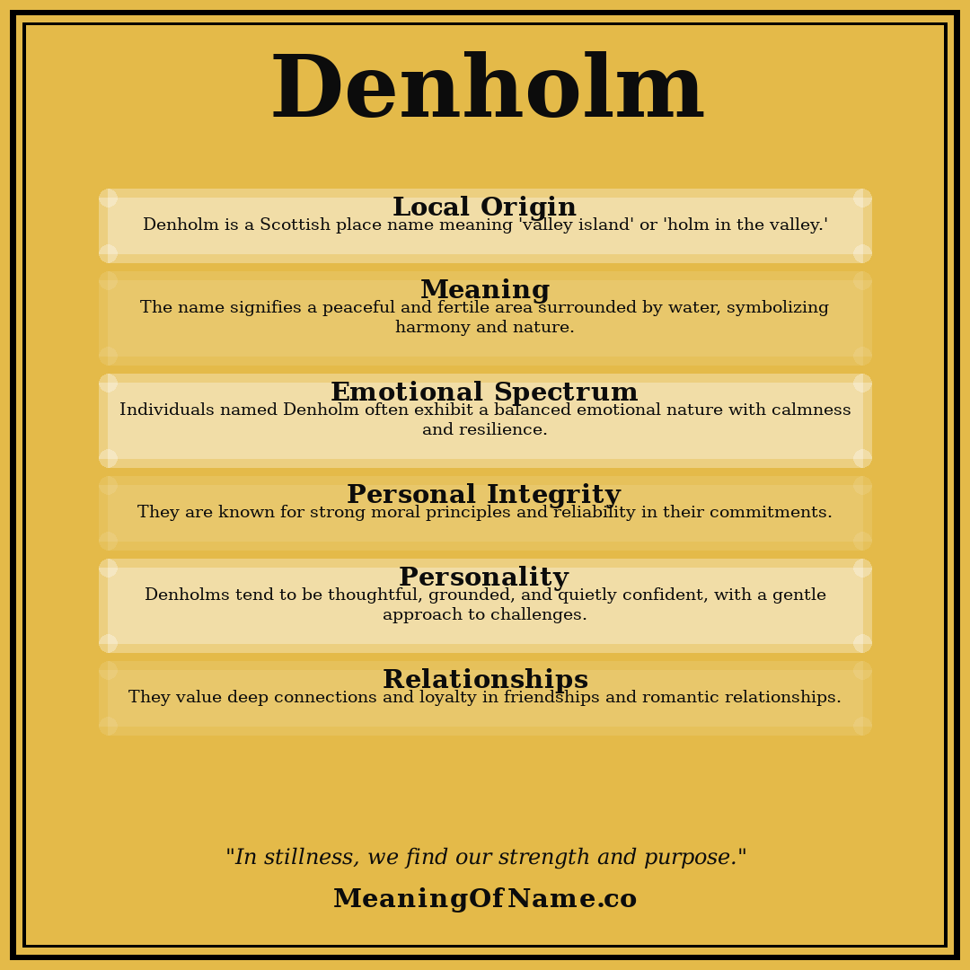 Denholm name meaning poster