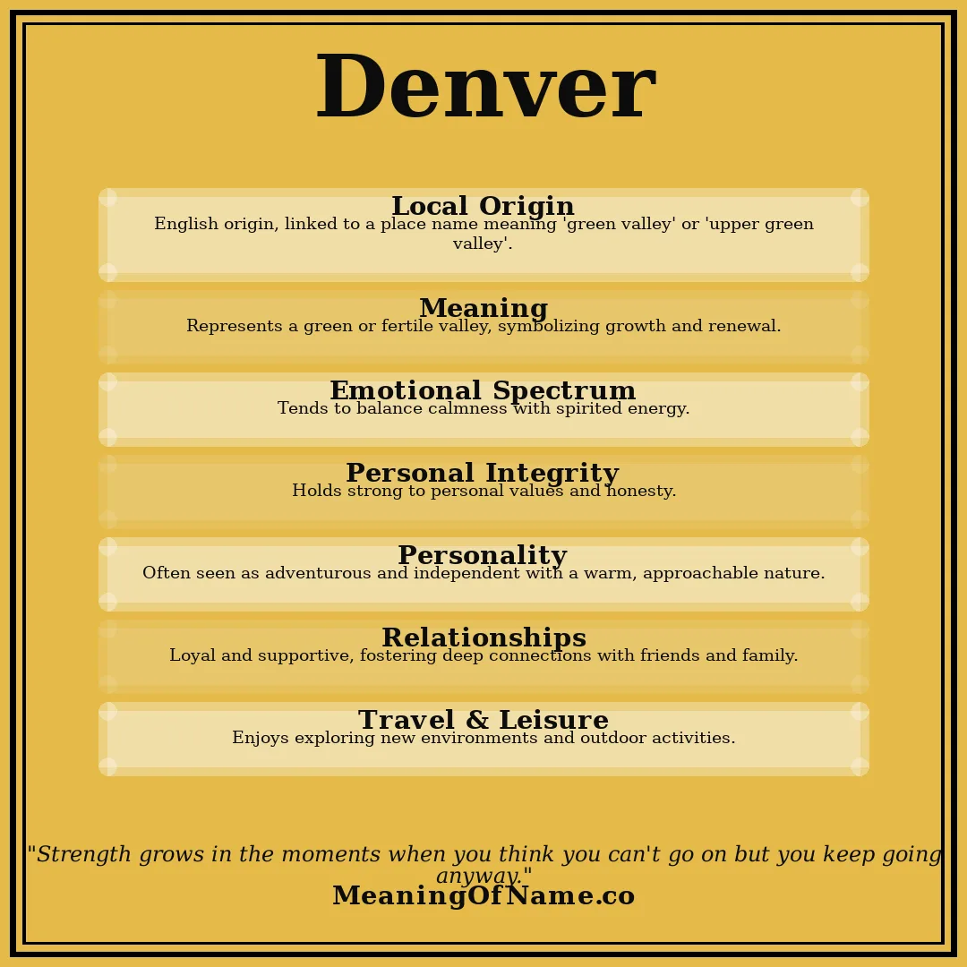Denver name meaning poster