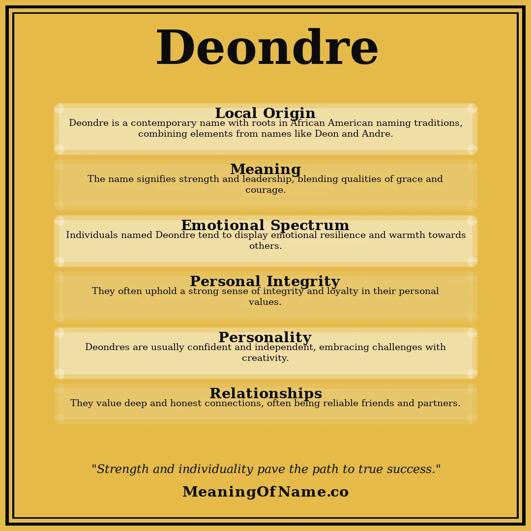 Deondre name meaning poster