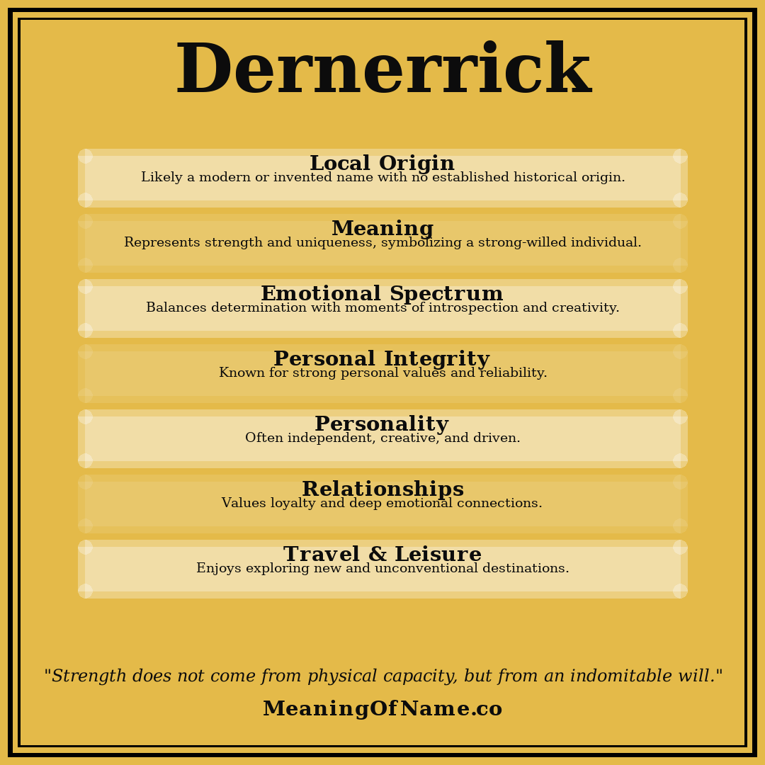 Dernerrick name meaning poster