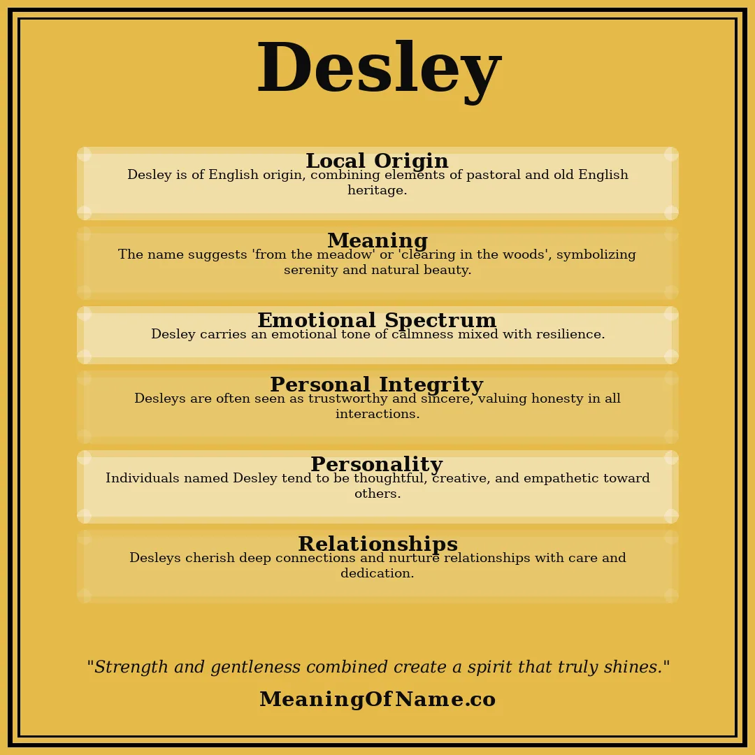 Desley name meaning poster