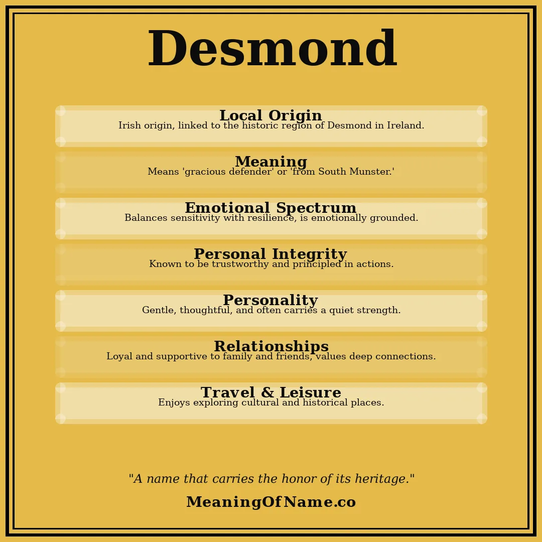 Desmond name meaning poster