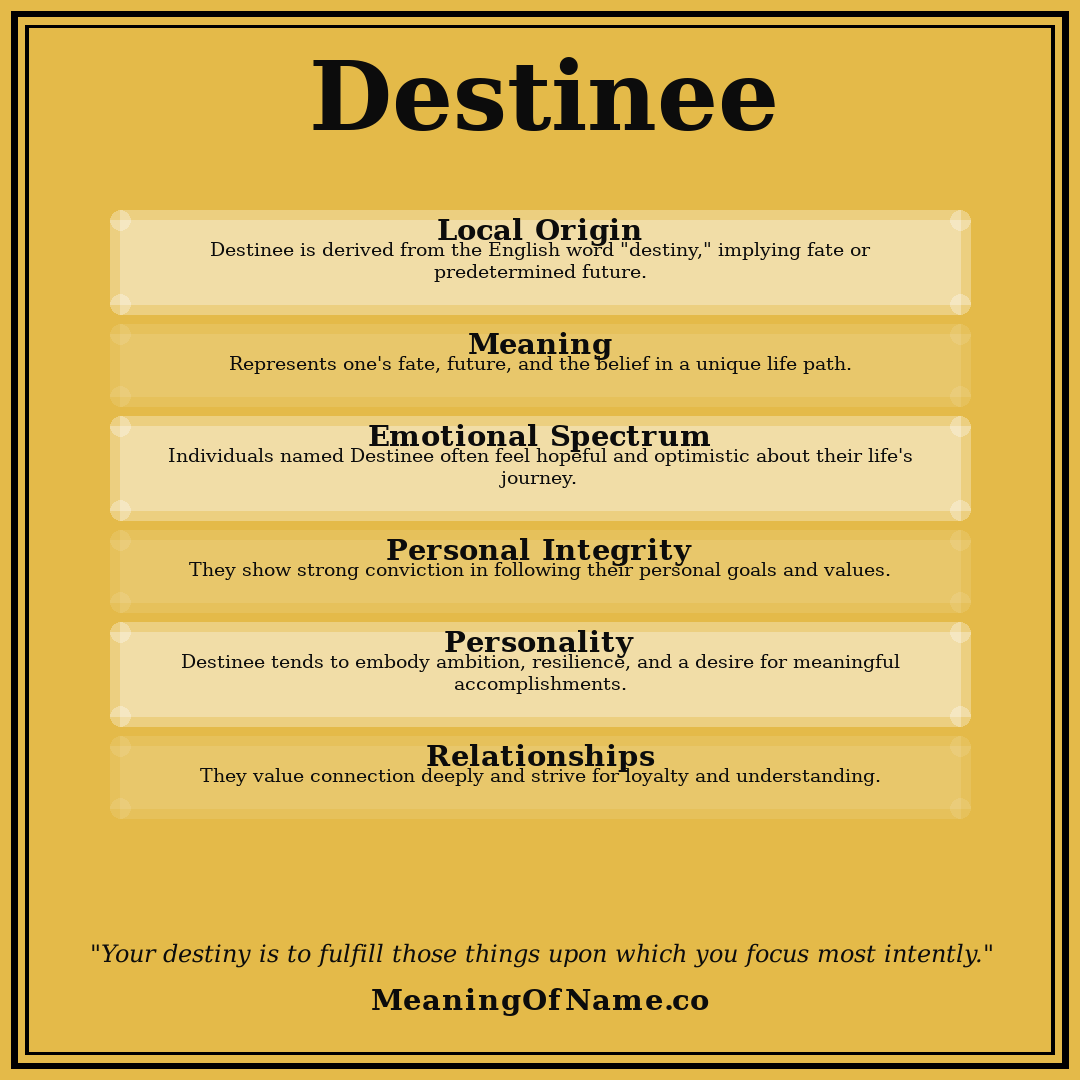 Destinee name meaning poster