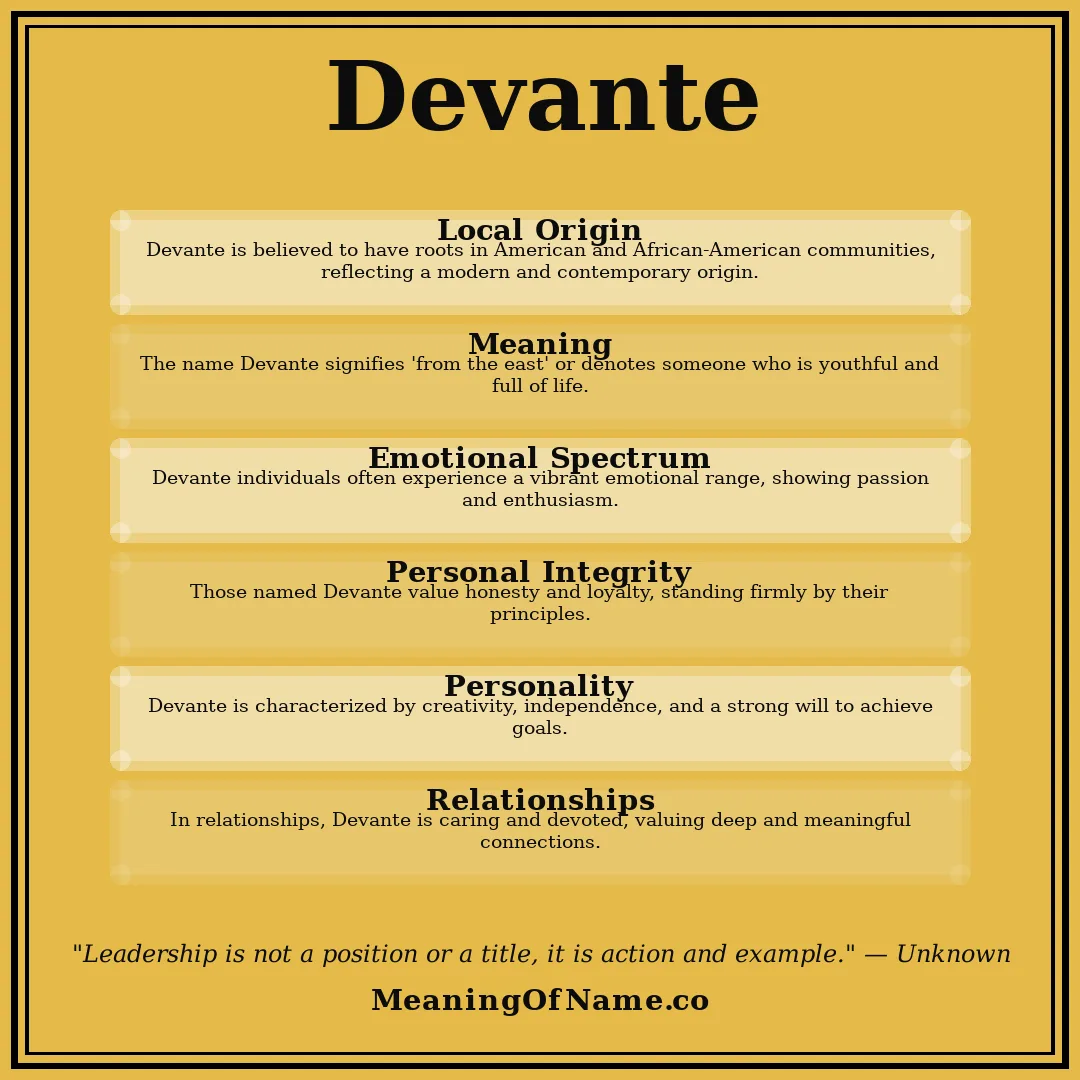 Devante name meaning poster