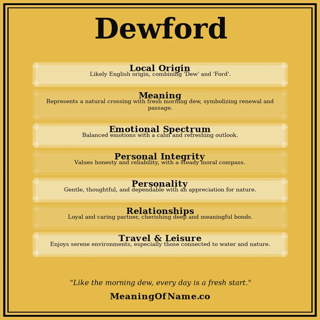 Dewford name meaning poster