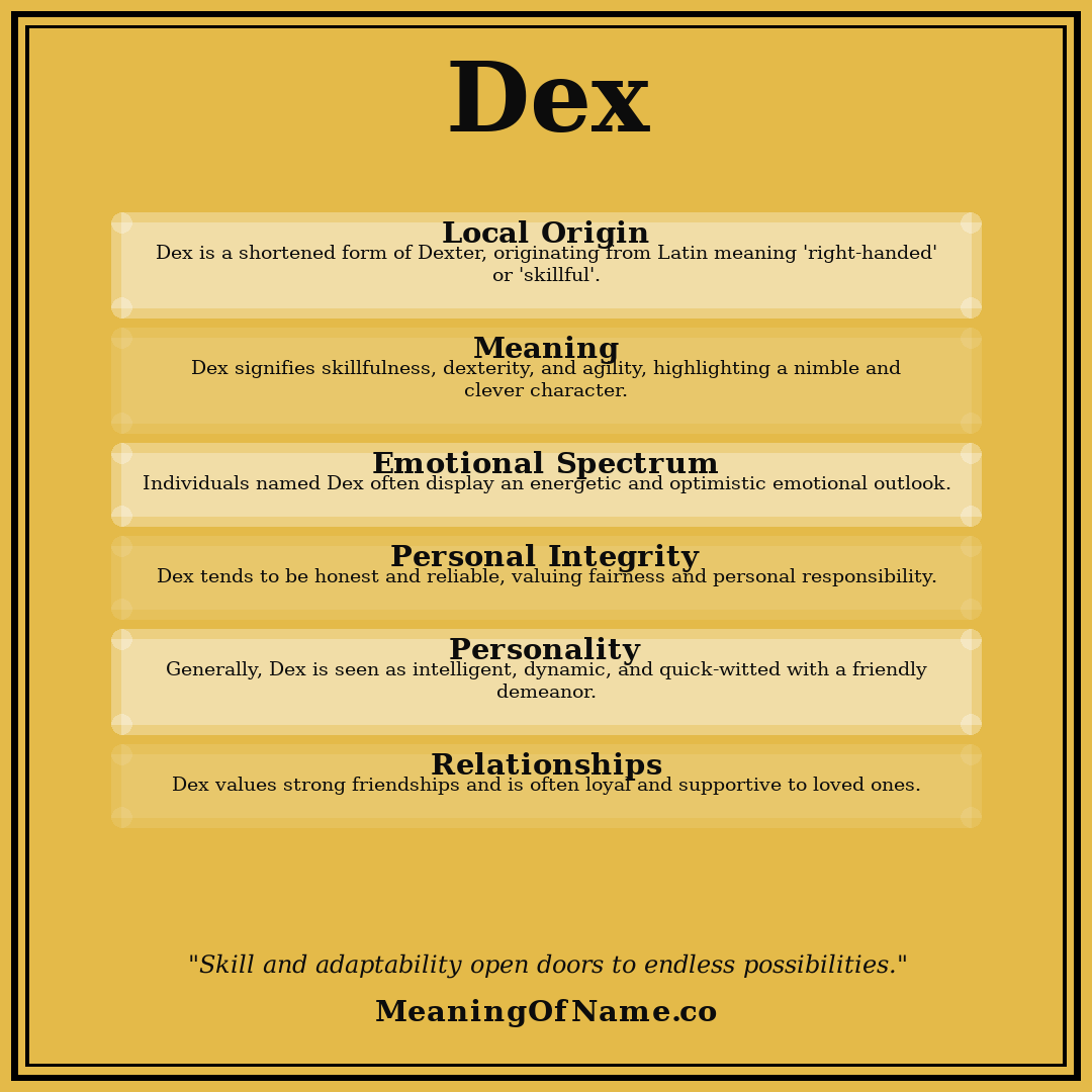 Dex name meaning poster