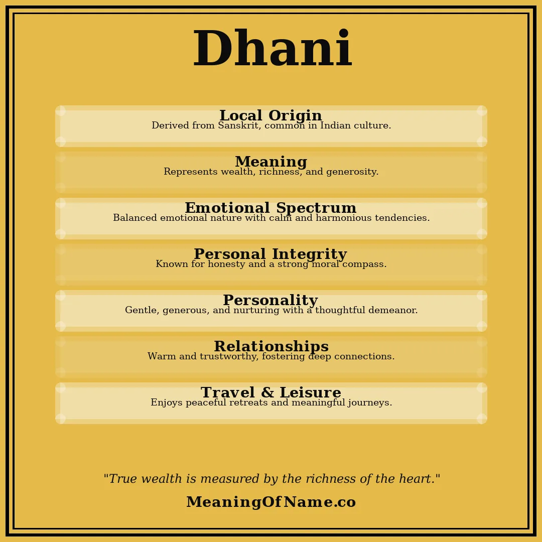 Dhani name meaning poster