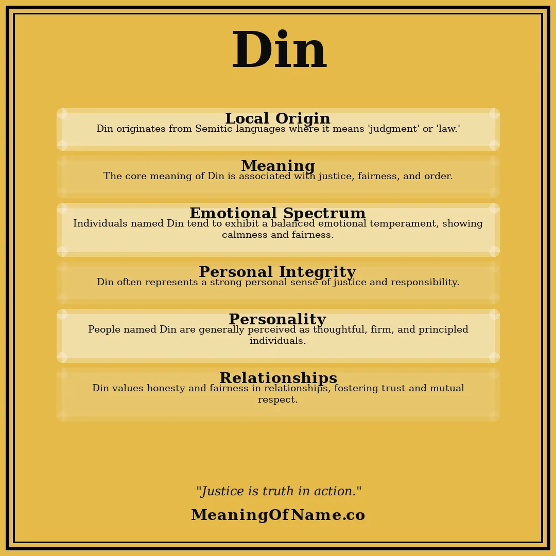 Din name meaning poster