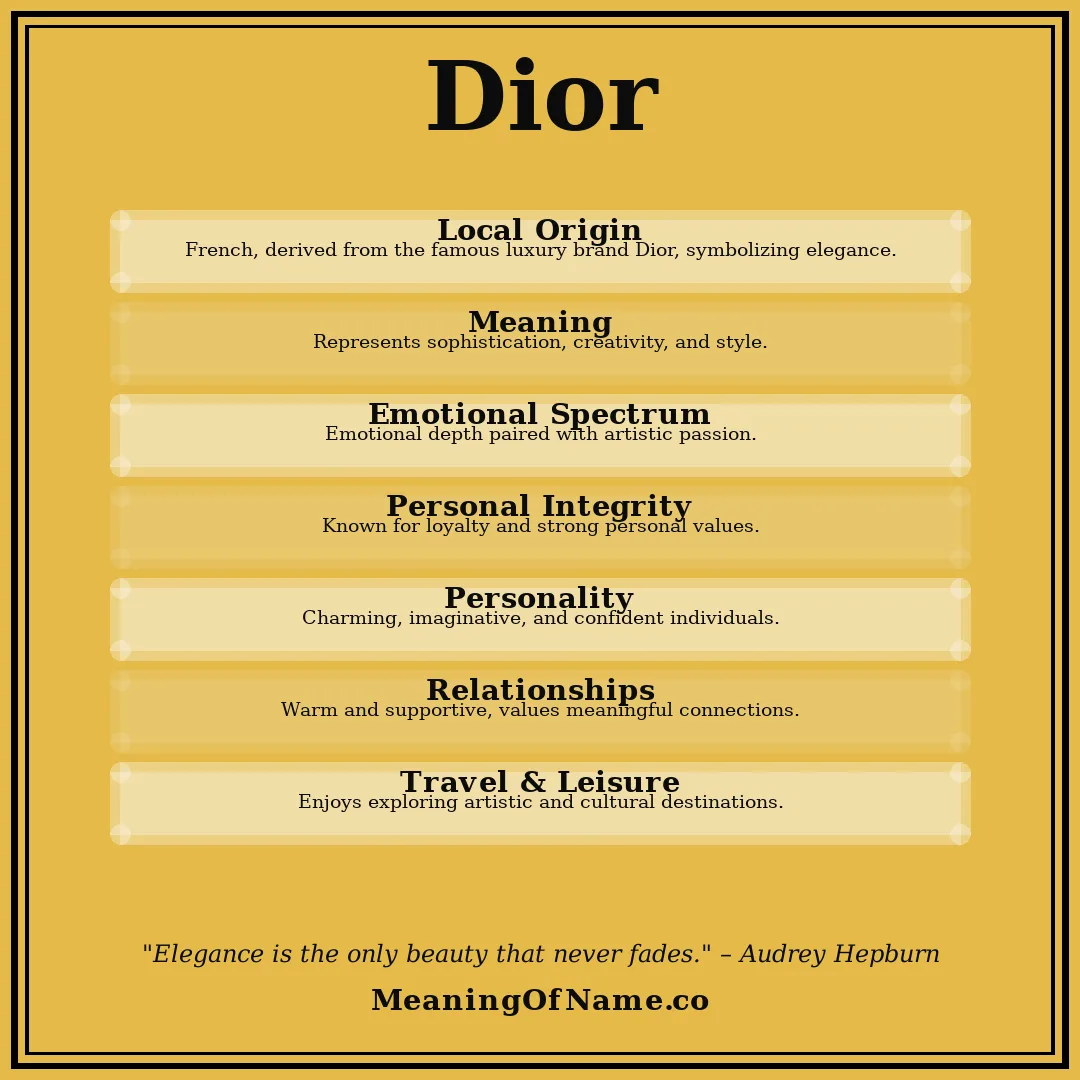 Dior name meaning poster