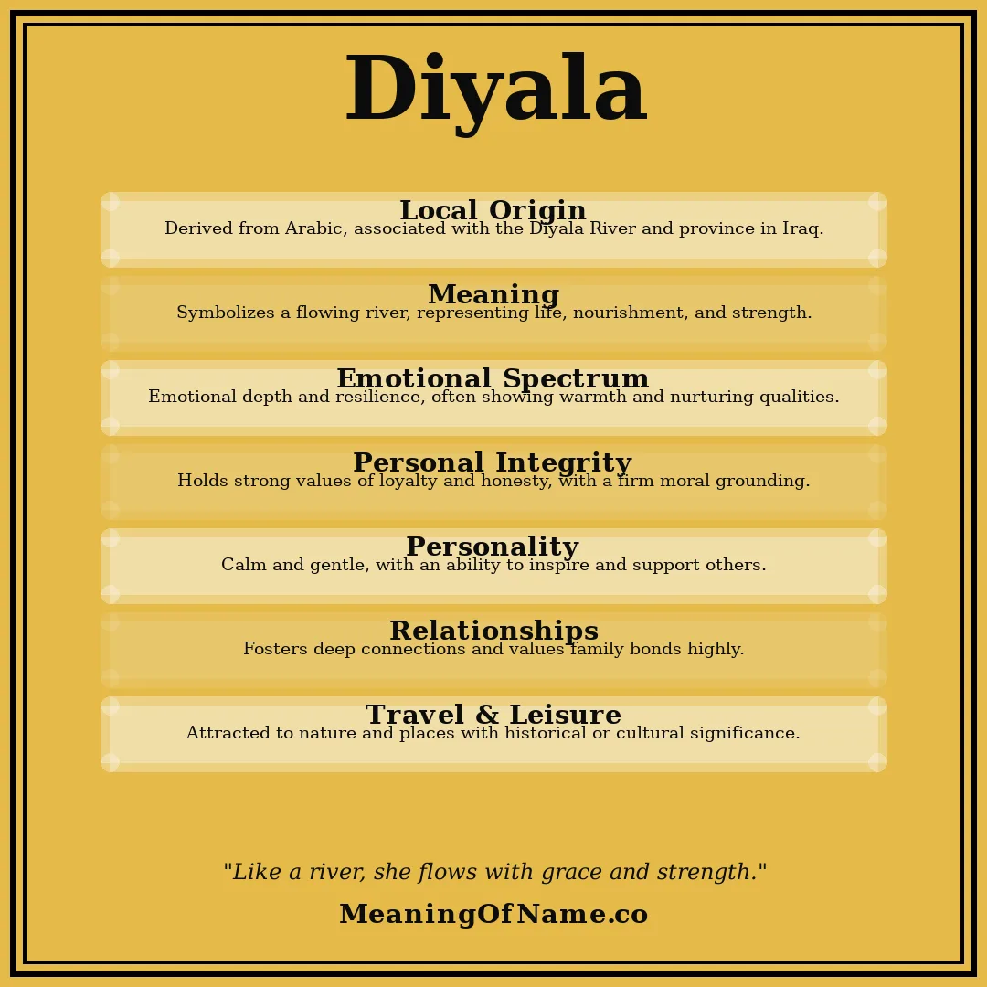 Diyala name meaning poster