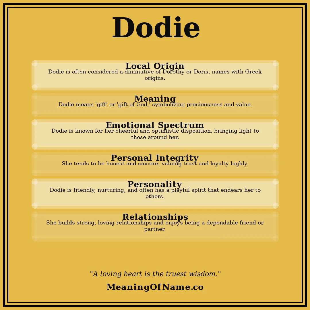 Dodie name meaning poster